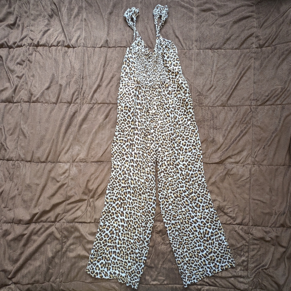 Leopard Print Jumpsuit With Wrap Top - image 1